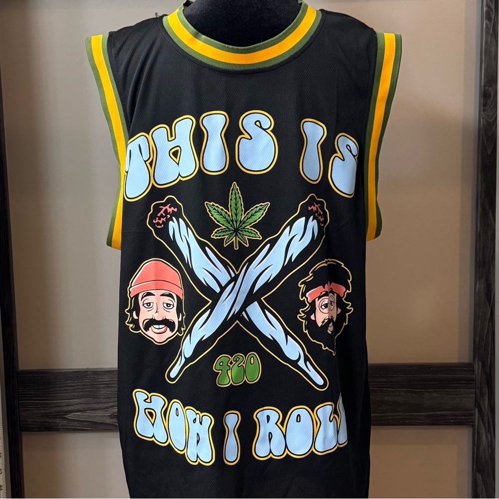 Official Cheech and Chong Tank Top Jersey “This is how I roll” Men’s Small NWT